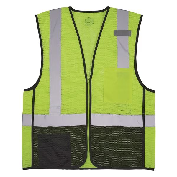 Hi Vis Safety Vest, Lime, 2XL/3XL, Glowear By Ergodyne, Mfr#: 8210ZBK
